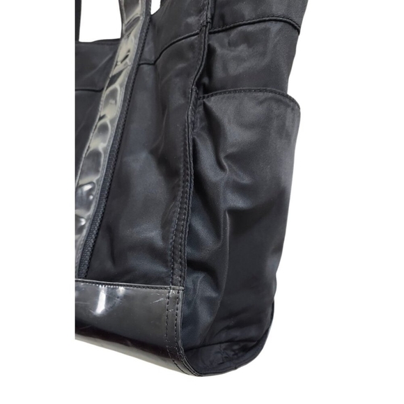 TORY BURCH Handbag/Nylon/Enamel/BLK/Black/Solid Color Black Nylon/Pate - Picture 6 of 15